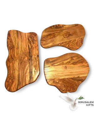 Wooden Cutting Boards _ Charcuterie Board ( Set of 3) Handmade from Olive Wood Grown in Holy Land