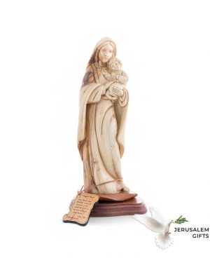 Virgin Mary Mother and Holy Child, 11.4" Olive Wood Carving Statue from Bethlehem