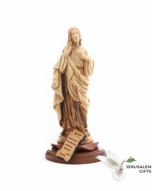 Jesus Christ Carved Wooden Statue from Holy Land 11.2"